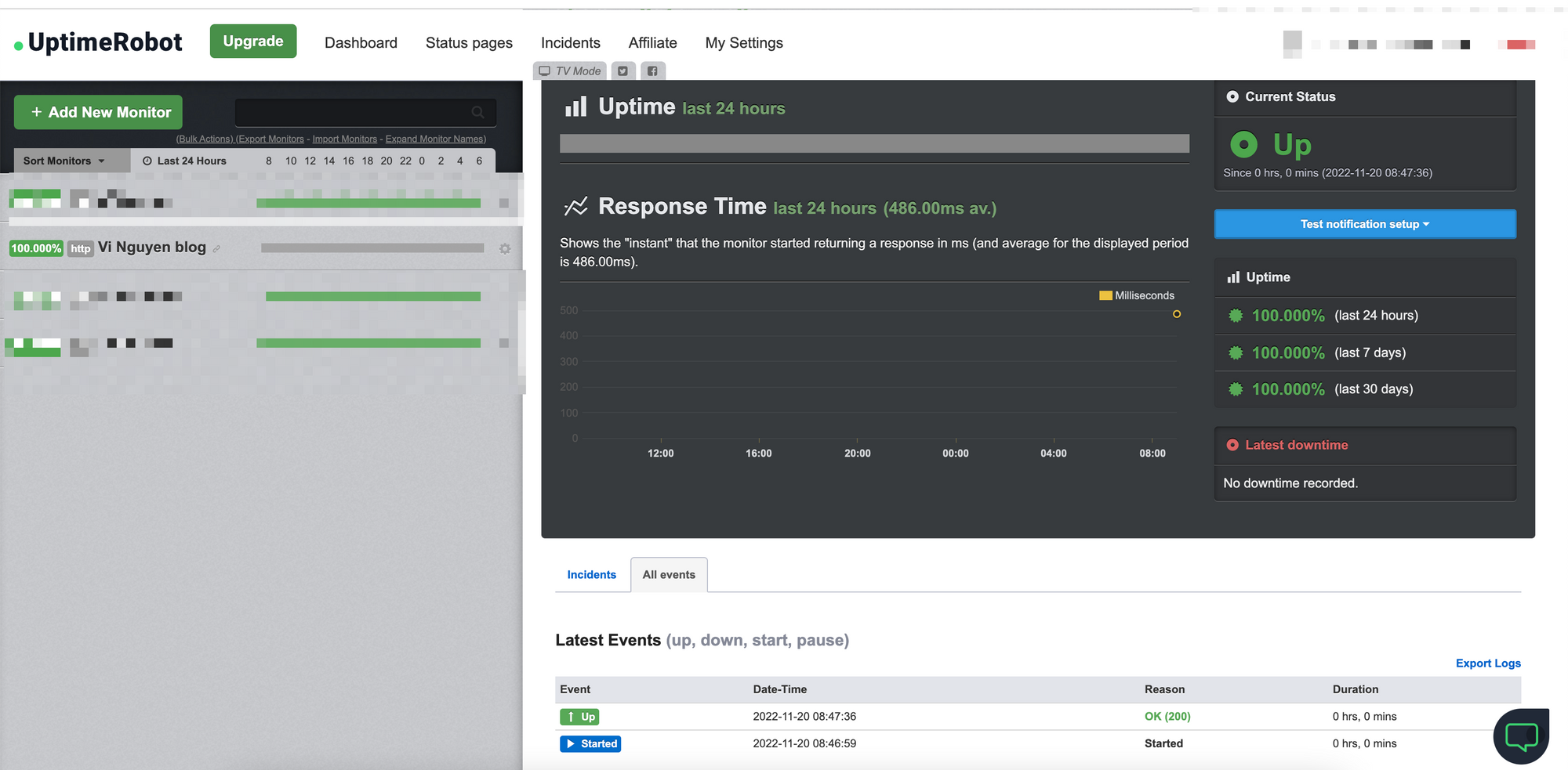 Blog development series -  Setup health check Ghost Blog with Uptime Robot